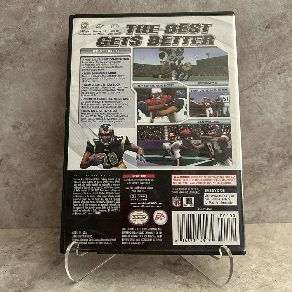 NINTENDO Gamecube Madden 2003 NFL EA Sports TESTED No Manual L